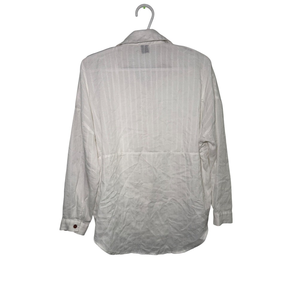 Princess‎ Polly White Button Down Shirt Womens 4 Beachy Nautical Minimalist - Picture 4 of 8